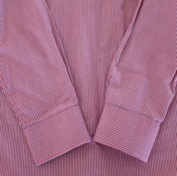 IZOD Mens Vintage Pin Striped Long Sleeve Button Down Dress Shirt Size Small - Picture 10 of 16